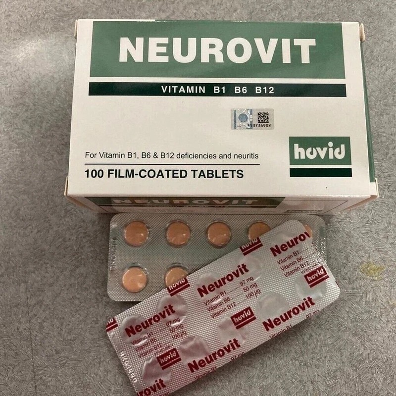 1 Box X 100s Neurovit Vitamin B1 B6 B12 Tablets Nerve Support, Numbness