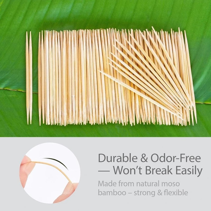 1000/1500 Pcs Bamboo Wooden Toothpicks Wood Round Single-Point Teeth Tooth Picks gallery