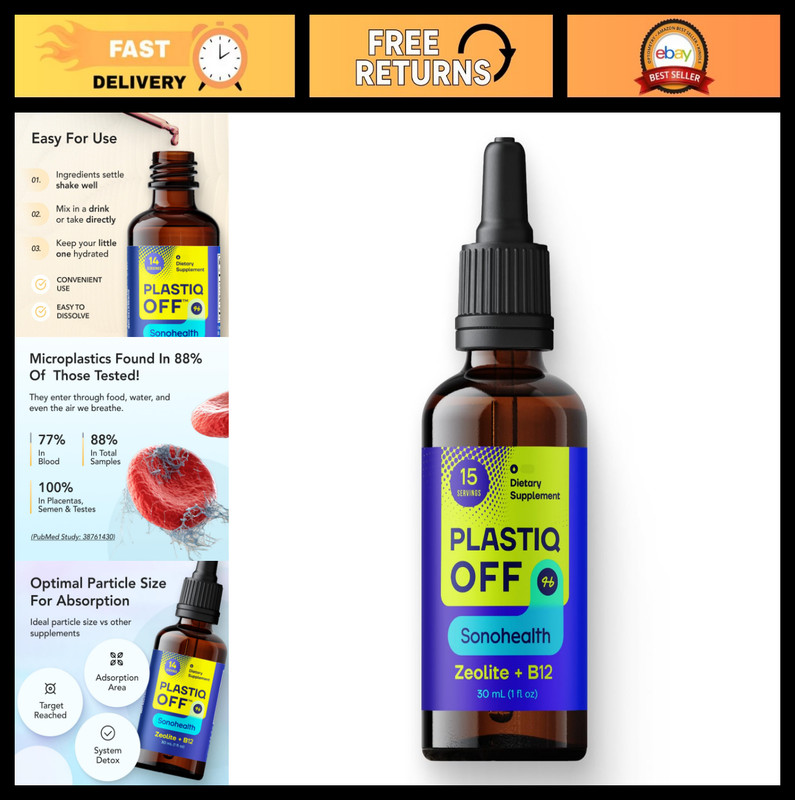 Zeolite Detox & Cleanse Support Liquid Drops for Kids & Adults, Vegan, Non-GMO,
