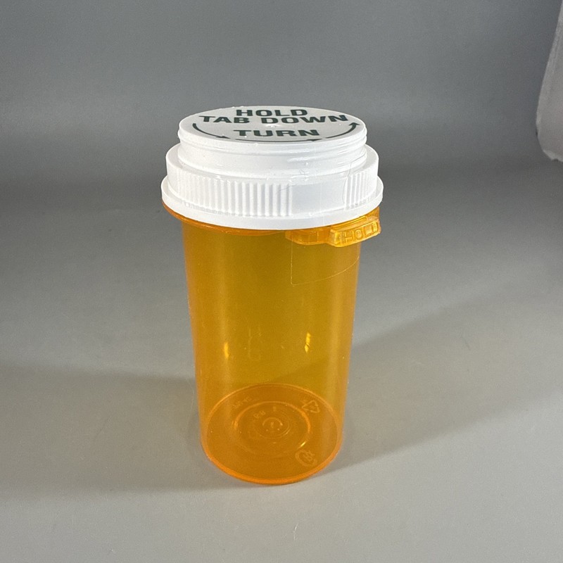 Empty Orange Plastic Prescription Medicine Bottles Crafts 3.5 In. Deep 2” Diam.