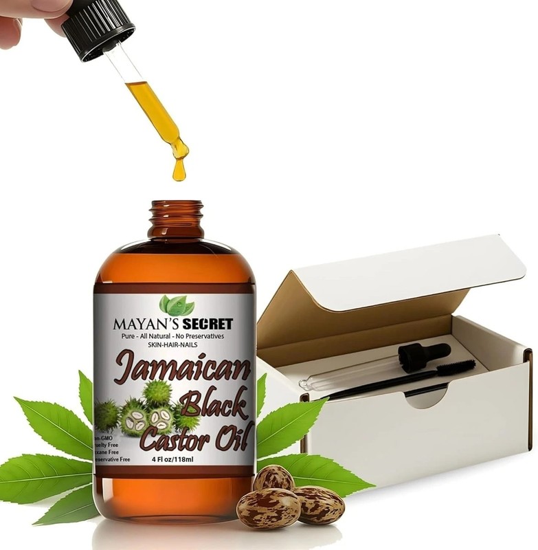 Jamaican Black Castor Oil 4oz Cold Pressed Pure Hair & Skin Oil Mayans Secret