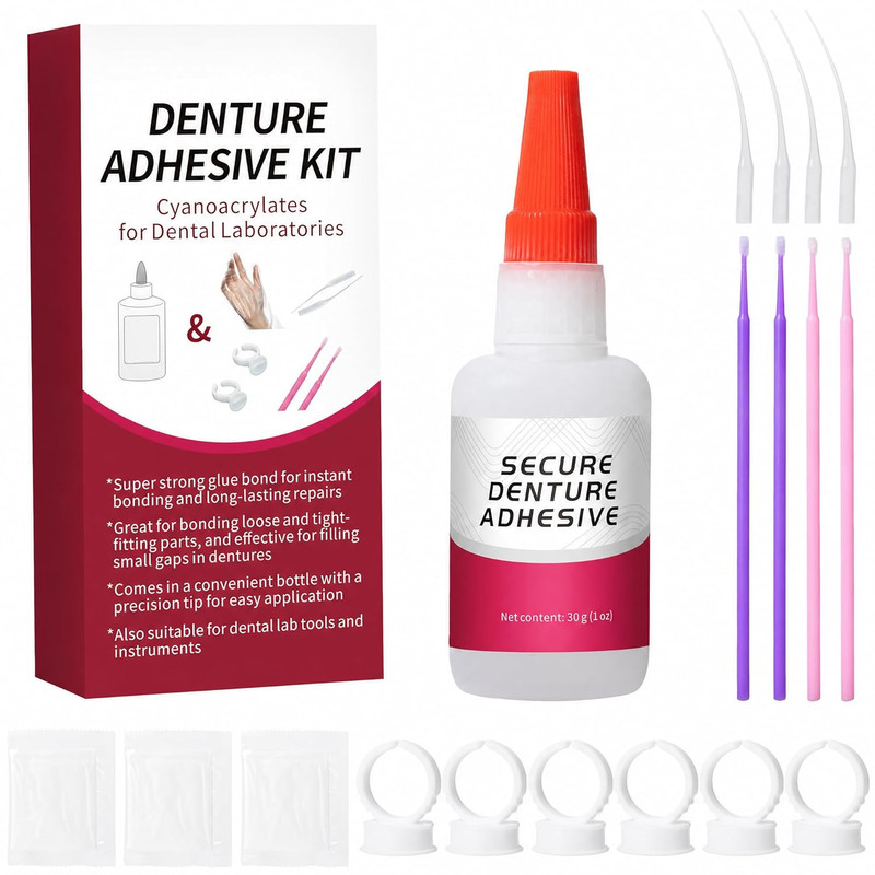 Dental Lab Dental Glue (1 Oz) – Crack Repairs, and Securing Loose Teeth, Offerin