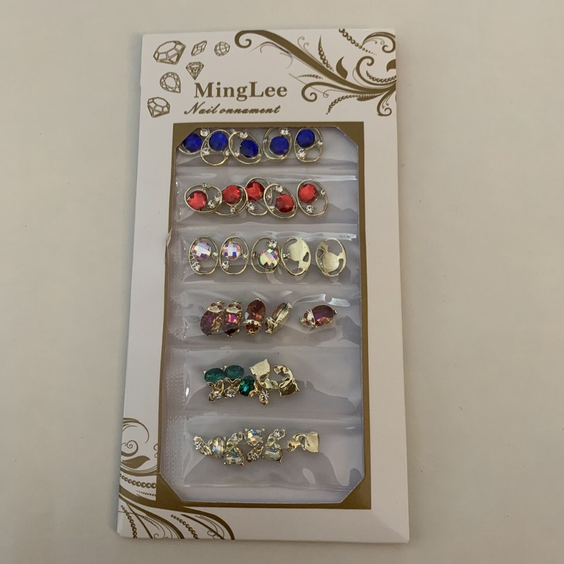 MingLee nail decorations 6 different designs bright shining
