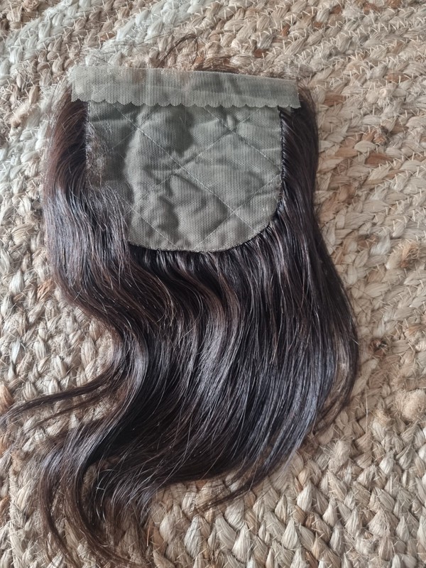 10INCH SILK BASE CLOSURE 4X4 BRAZILIAN VIRGIN HUMAN HAIR STRAIGHT 12A 1B# 50g