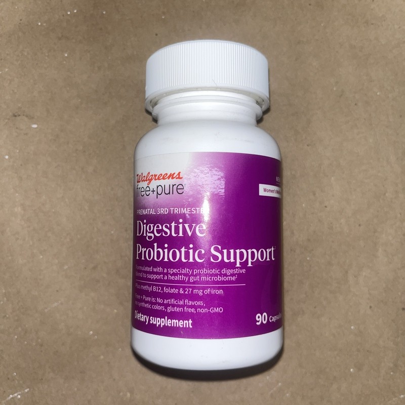 Free+Pure Prenatal 3rd Trimester Digestive Probiotic Support Capsules, Exp: 9/27