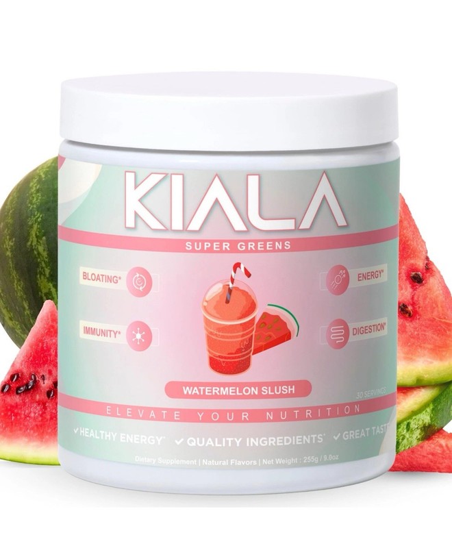 2 KIALA Super Greens Powder WATERMELON SLUSH 30 Servings Each 9oz Exp 10/2026