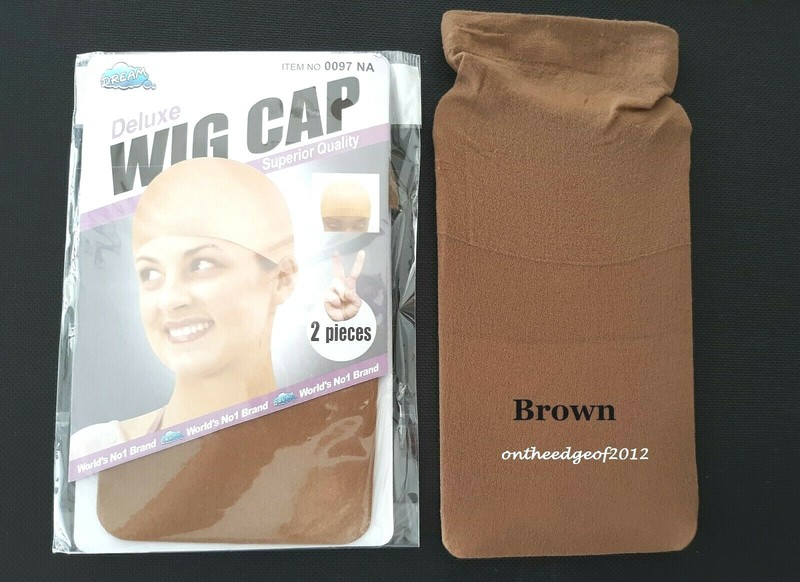 2 PCS Dream DELUXE Wig Cap Wig Liner Wig Stocking Cap Weaving Cap Black/Beige gallery