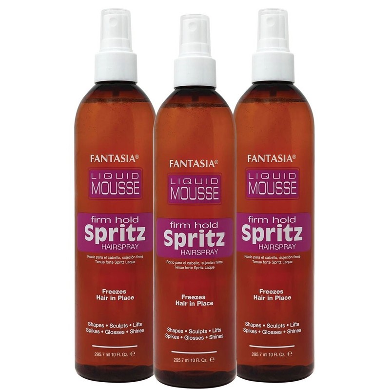 3 Pack Fantasia IC Liquid Mousse Spritz Firm Hold Hair Sprays 10 oz, Free Ship!