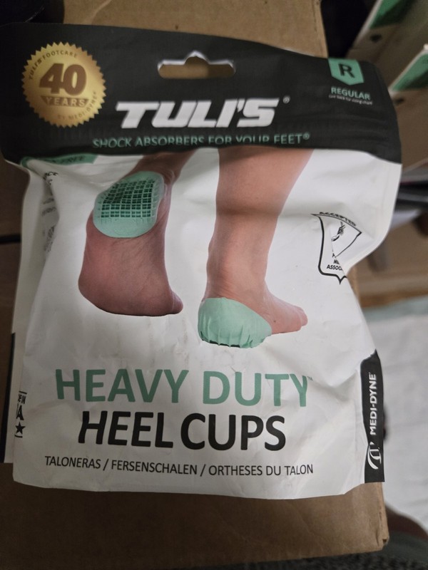Tuli’s Heavy Duty Gel Heel Cups Regular Green Shock Absorbing Pain Relief