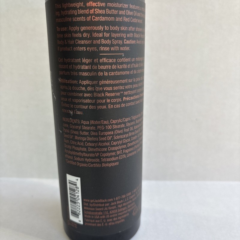 Jack Black BLACK Reserve Hydrating Body Lotion 12 Fl oz Full Size, NEW gallery
