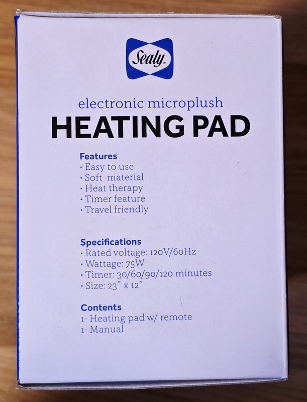 NEW Sealy Microplush Heating Pad With Remote Control, Auto-off & Timer - Gray gallery