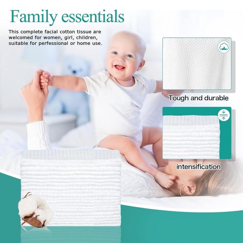 Soft Disposable Face Towel, Cotton Facial Dry Wipes 100 Count, Cotton Dry Wipes gallery