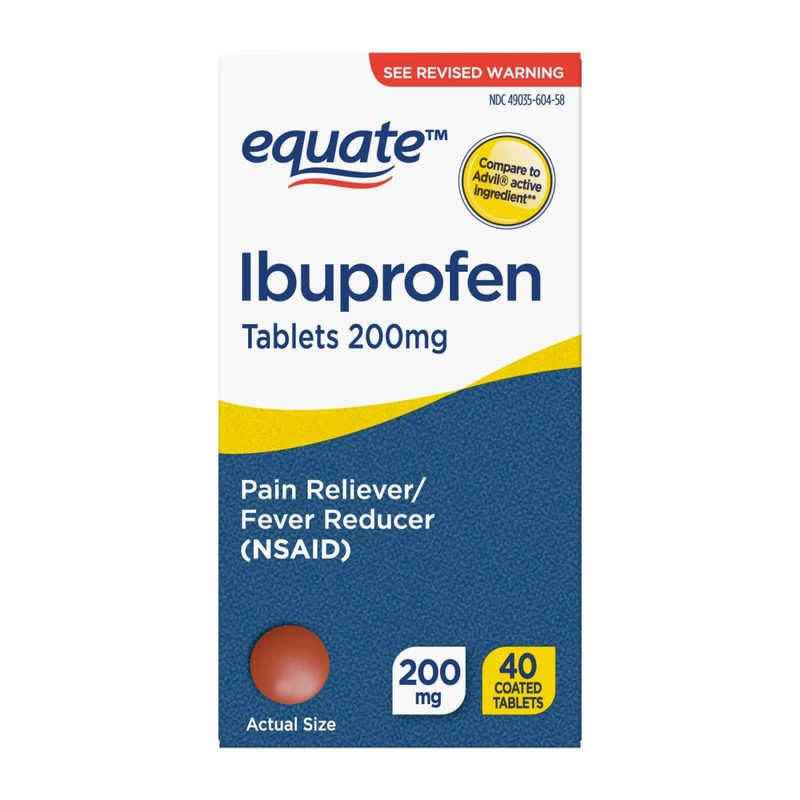 Equate Ibuprofen 200mg Tablets – 40 Count Pain & Fever Relief (Compare to Advil)
