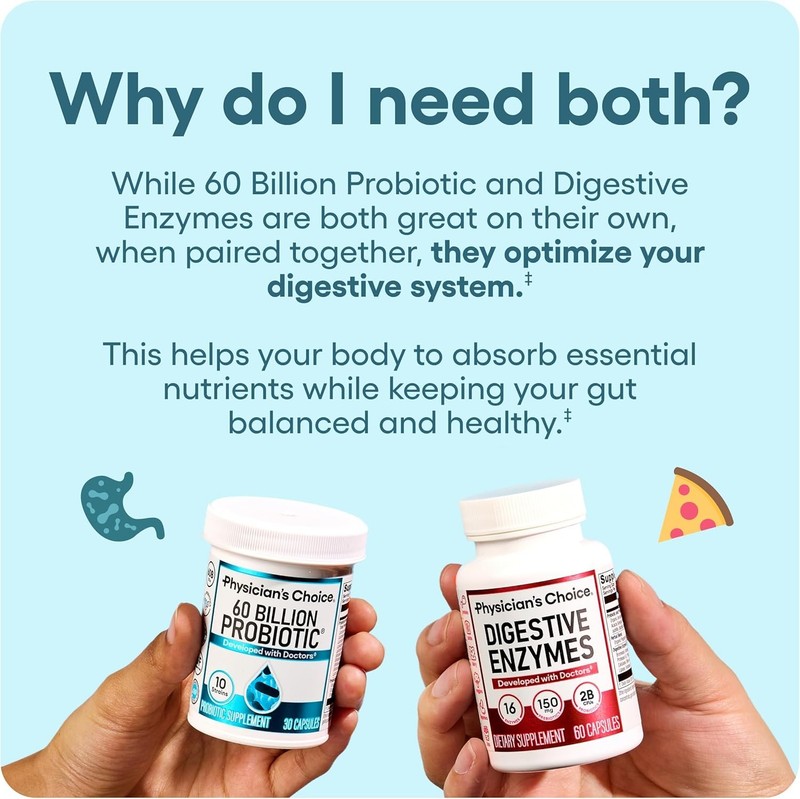 Physician's CHOICE Advanced Gut Health Bundle: 60 Billion Probiotics 30ct gallery