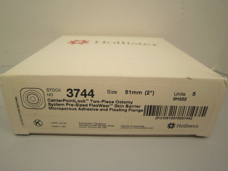 Hollister 3744 ostomy pre-sized flex ware skin barrier 2″ 5ct