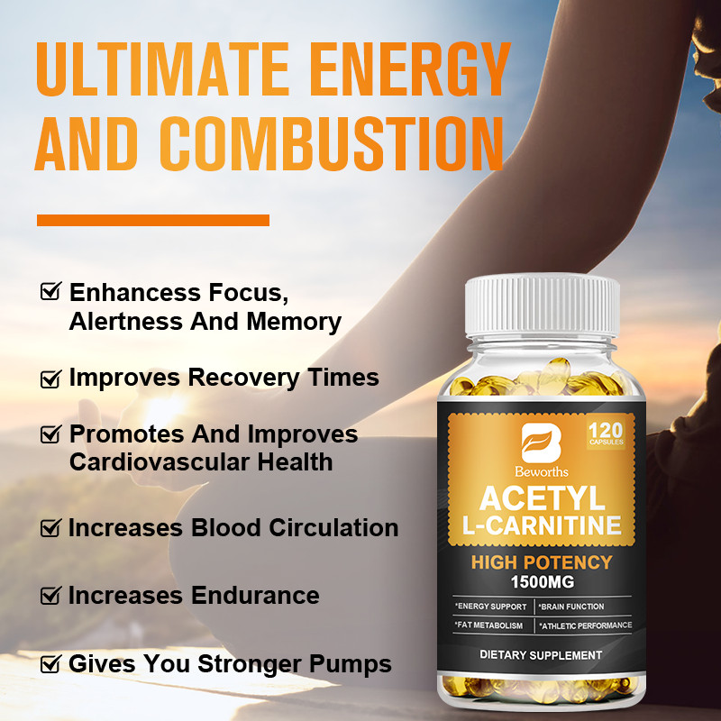 Beworths Acetyl L-Carnitine 1500mg Capsules - Non-GMO and Gluten Free Supplement gallery