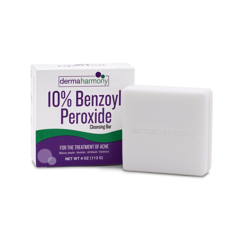 10% Benzoyl Peroxide Non Soap Cleansing Bar – DermaHarmony 4oz – One Bar