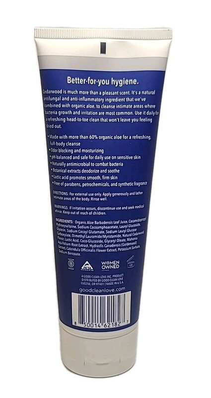 1x Good Clean Love Men's Care CEDARWOOD Intimate BODY WASH 8 oz 60% Organic Aloe gallery