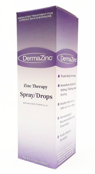 DERMAZINC Spray Drops for Body & Scalp Psoriasis, Dermatitis 4oz ^