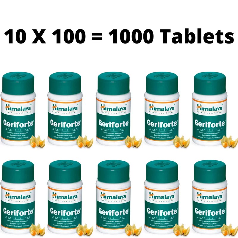 10 X Himalaya GERIFORTE 1000 Tabs Antistress with Antioxidants Exp May 2027 gallery