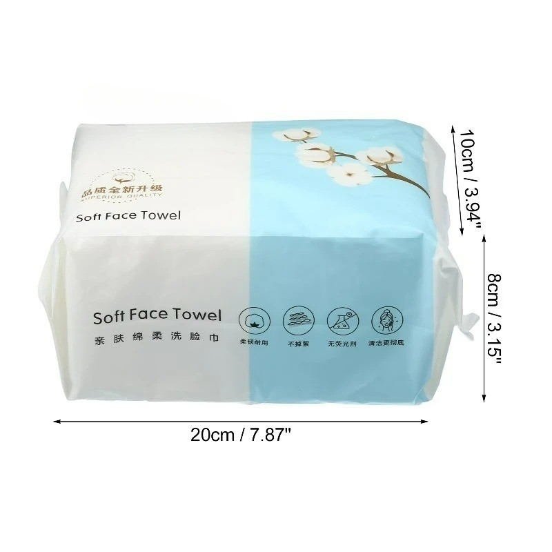 60PCS Disposable Face Towels Wet & Dry Facial Tissue Soft White Skin Care Wipes gallery