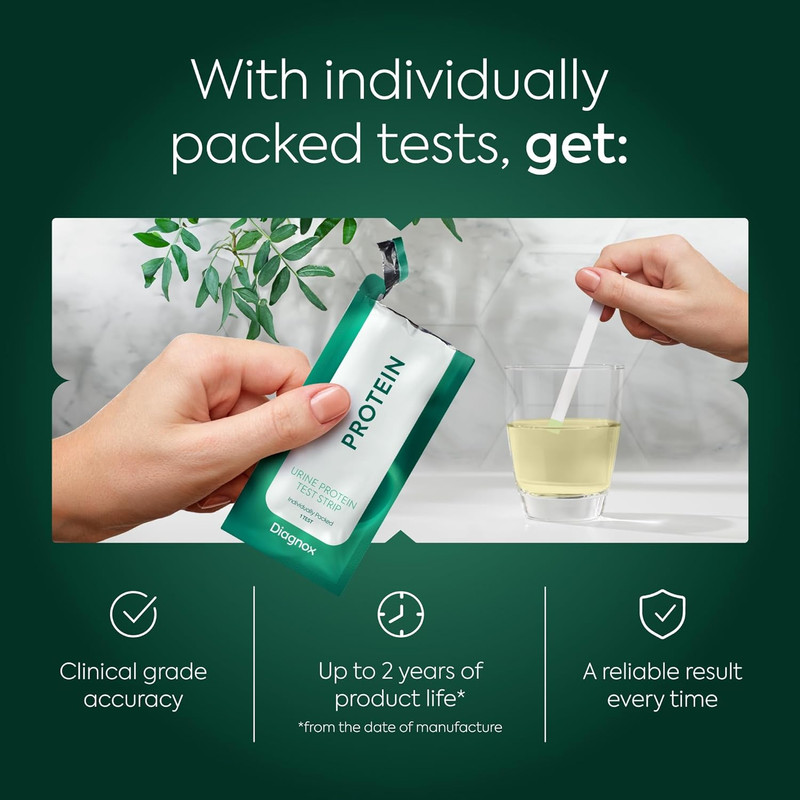 Protein Urine Test Strips [30 Tests] and Hydration Test Strips [30 Tests] - Indi gallery