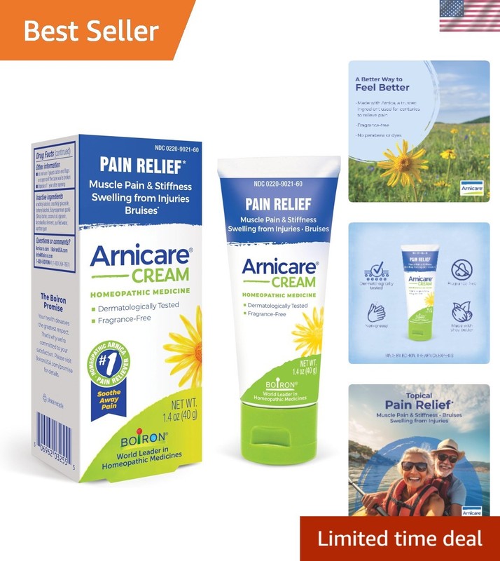 Gentle Arnica Cream for Bruises and Pain Relief – 1.3 Ounce Family-Friendly