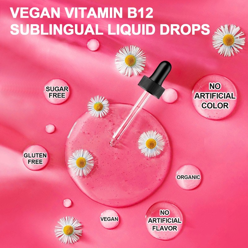 Vitamin B12, 10000 mcg, 3-in-1 Organic Liquid Vitamin B12, 60-Day Supply (60ml) gallery