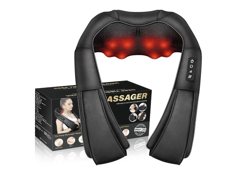 Neck & Back Massager w/Heat, 3D Shiatsu Deep Tissue Pillow Pain Relief