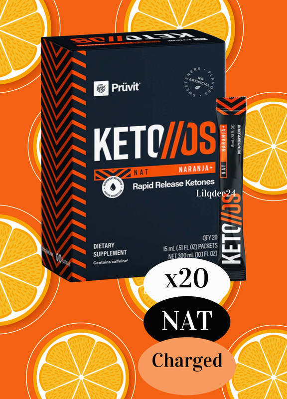 🔥Pruvit Keto OS NAT NARANJA Mexican Orange Ketones Liquid 20 pk Charged 🍊 NEW