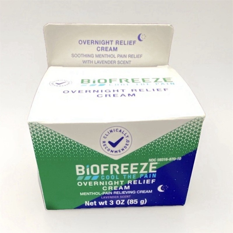 Biofreeze Overnight Relief Pain Cream Menthol 10% Lavender Scent 3 oz (85 g)