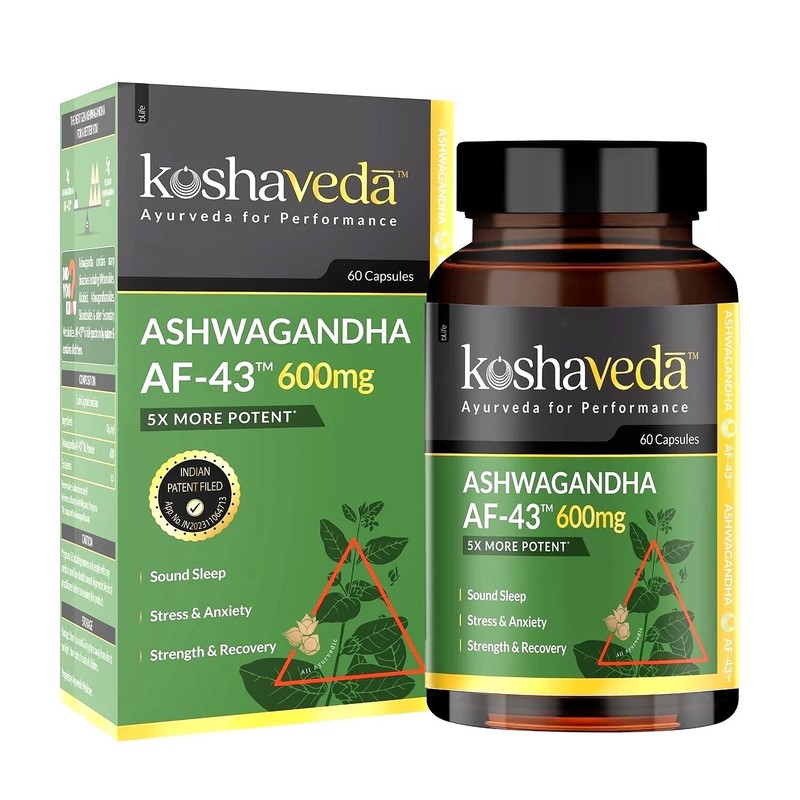 Koshaveda Ashwagandha Capsules For Sound Sleep,Daily Stress, Strength & Recovery