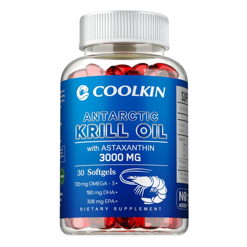 Antarctic Krill Oil 3000mg -with Omega-3 EPA, DHA, Astaxanthin and Phospholipids
