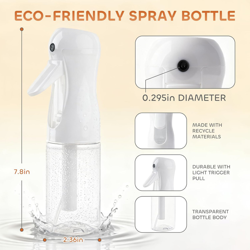 AMOMELA 2Pcs Continuous Spray Bottle for Hair,Ultra Fine Refillable Water Mister gallery