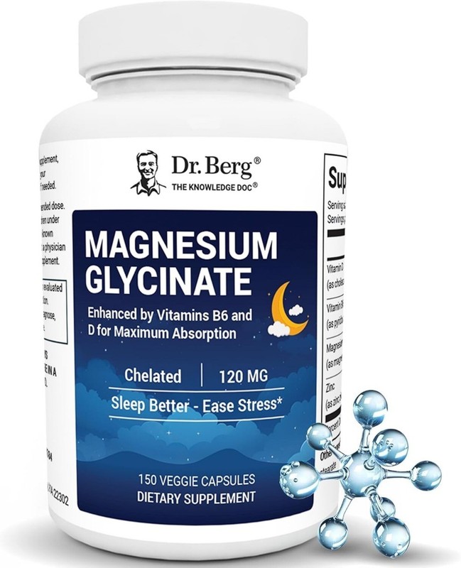 Dr. Berg Magnesium Glycine 150 Fully Chelated & Magnesium Glycine Capsules-