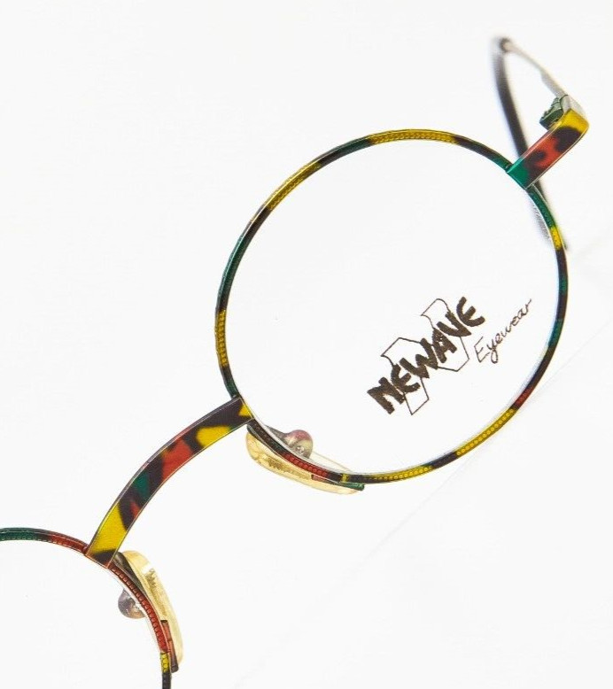 NEWAVE 1109 Vintage Round Green Turtle Eyeglass Frame 1980s👓Unisex
