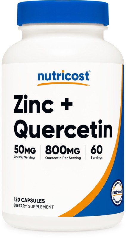 Nutricost Zinc + Quercetin Supplement (50mg Zinc, 800mg Quercetin) 120 Capsules