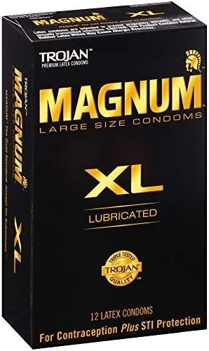 TROJAN Magnum XL Lubricated Condoms - 12 Count Large Size Latex Condom gallery