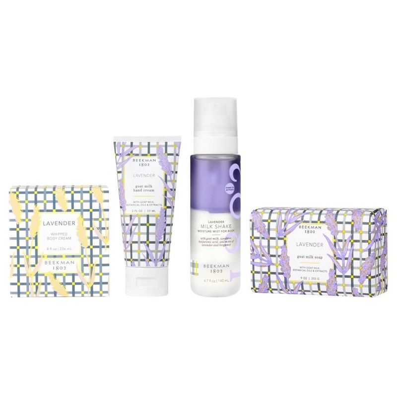 Beekman 1802 4-piece Lavender Goat Milk Bath & Body Collection-NEW SEALED