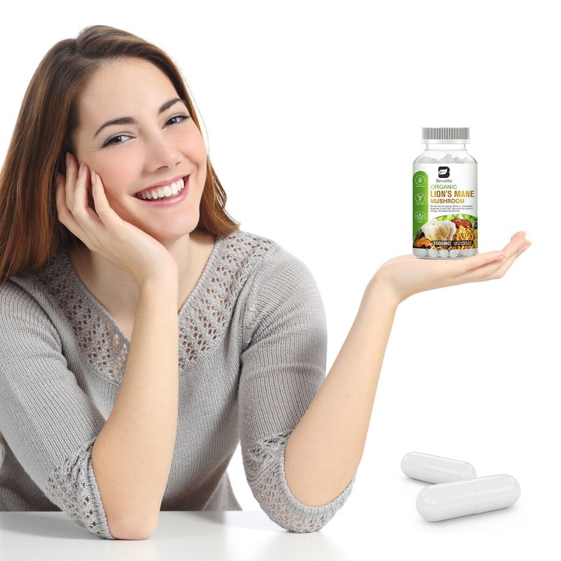 1000Mg Organic Lions Mane Mushroom Nootropic Brain Memory Focus Immune Support gallery