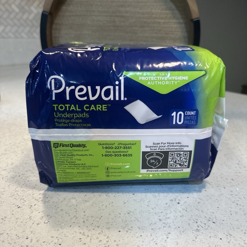 Prevail Total Care Underpad Heavy Absorbency Size XL 30X30" 10 ct gallery