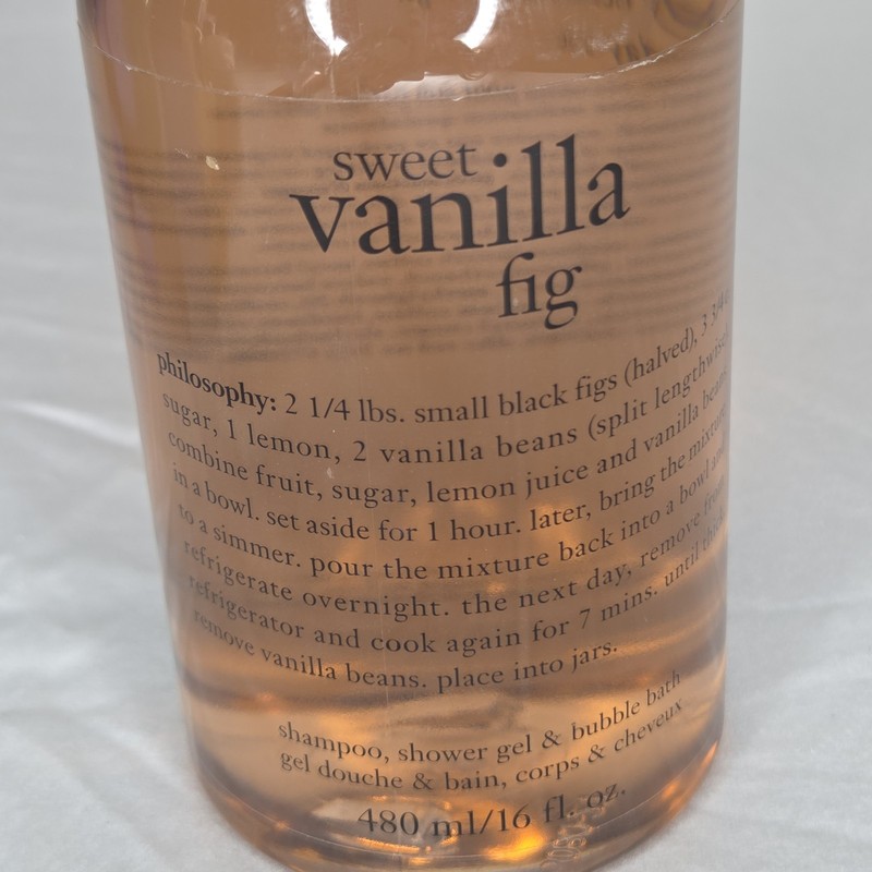 Philosophy Sweet Vanilla Fig Shampoo Shower Gel Bubble Bath 16 oz. New and SEAL gallery