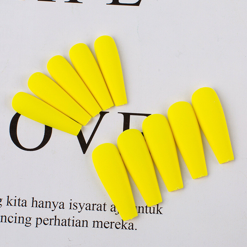 20Pcs Matte Super Long Coffin False Nail Ballet Press On Nails Tips Solid Color* gallery