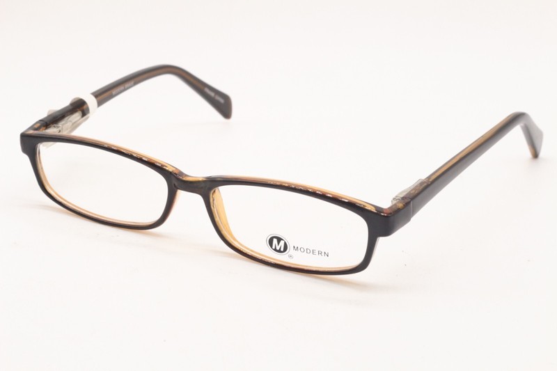 NEW MODERN BLUE CRYSTAL DARK BROWN AUTHENTIC DESIGNER EYEGLASSES 50-15
