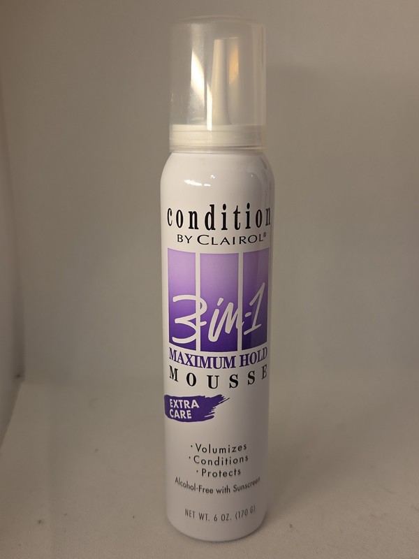 Condition 3 in 1 Maximum Hold Mousse With Sun Screen 6 oz RARE TUBE NOZZLE