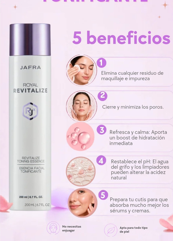 JAFRA Royal Revitalize Toning Essence Face Toner Removes Makeup 6.7 fl oz