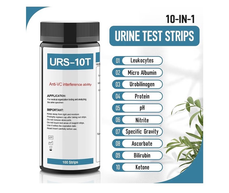 URS-10T Urine Test Strips 10 Parameters CE 100 Strips Exp 07-20-2027 gallery