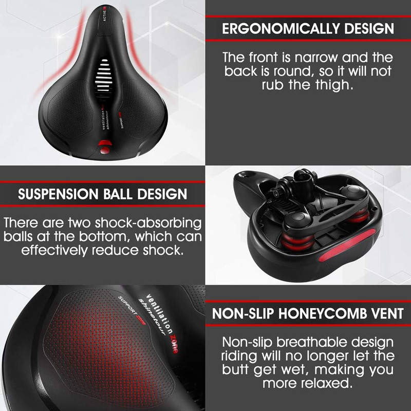 Comfortable Seat Cushion for Men Women with Dual Shock Absorbing Ball Memory Foa gallery