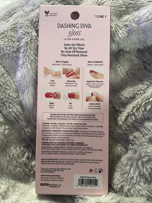 Dashing Diva Nail Strips Gloss Ultra Shine Gel Fleur Flair Up 32 Nail Strips gallery