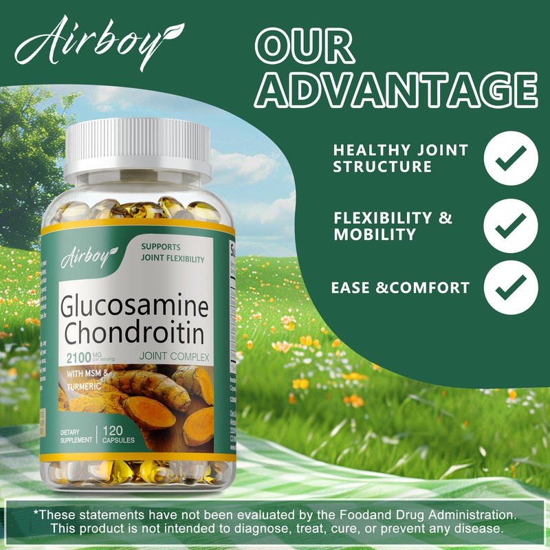 Glucosamine Chondroitin - with Turmeric, MSM, Quercetin, Bromelain, Boswellia gallery